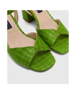 Zapatos Tacón*Cuplé Sandalia Sanlucar Rafia Verde