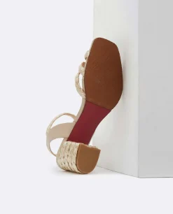 Sandalias*Cuplé Sandalia Tiras Rafia Beig