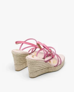 Sandalias*Cuplé Sandaliacuna Tiras Strass Fucsia