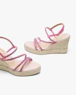 Sandalias*Cuplé Sandaliacuna Tiras Strass Fucsia