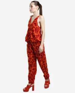 Camisas Y Tops*Cuplé Top Botones Crep Estampado Jirafa