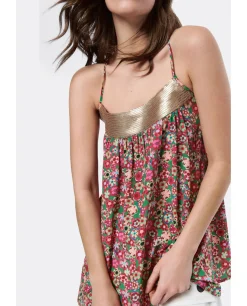 Camisas Y Tops*Cuplé Top Lentejuelas Tirantes Sedin Estampado Flores Li