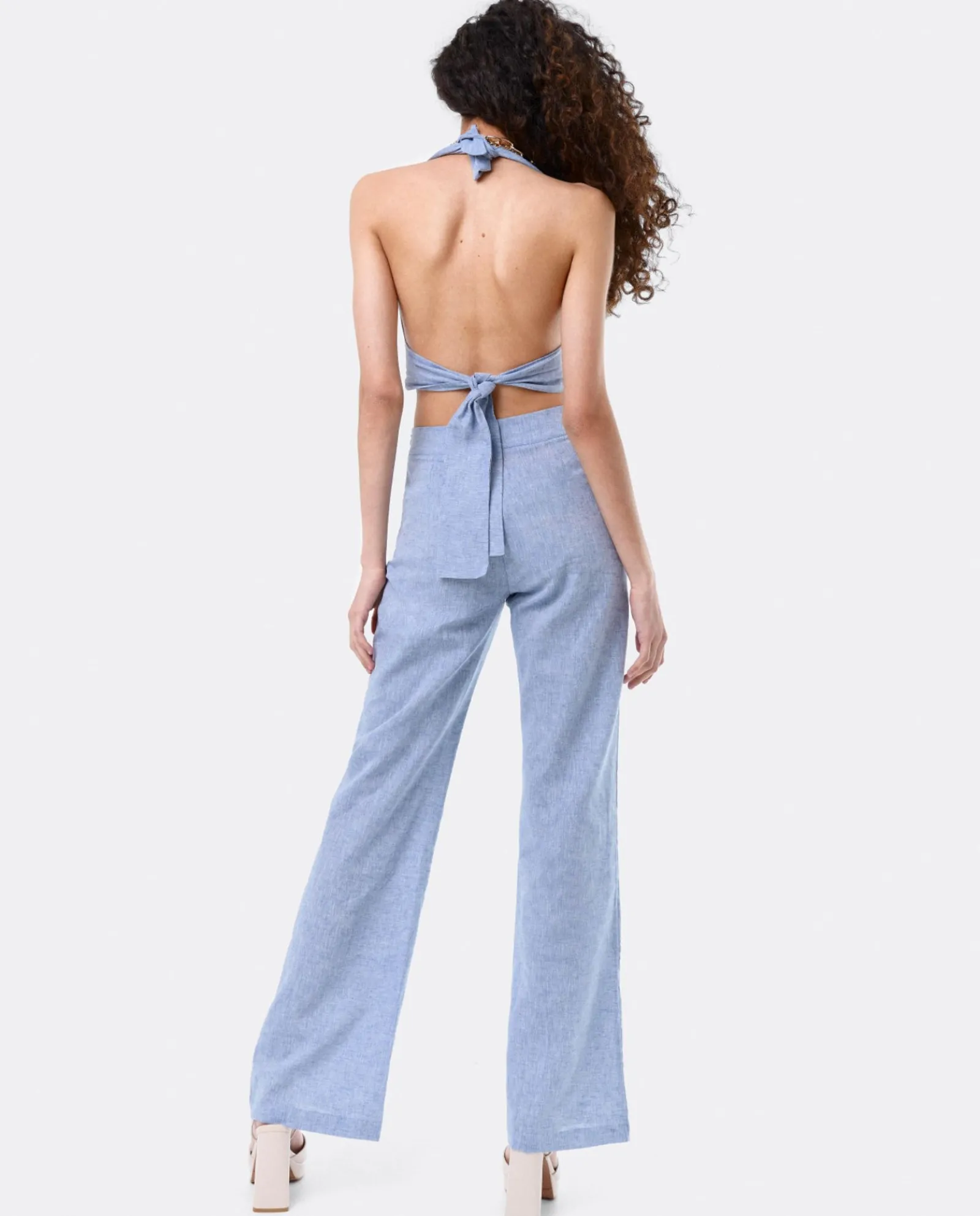 Camisas Y Tops*Cuplé Top Triangular Lino Azul