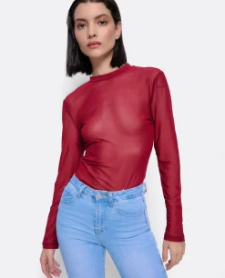 Camisas Y Tops*Cuplé Top Tul Burdeos