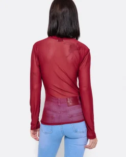 Camisas Y Tops*Cuplé Top Tul Burdeos