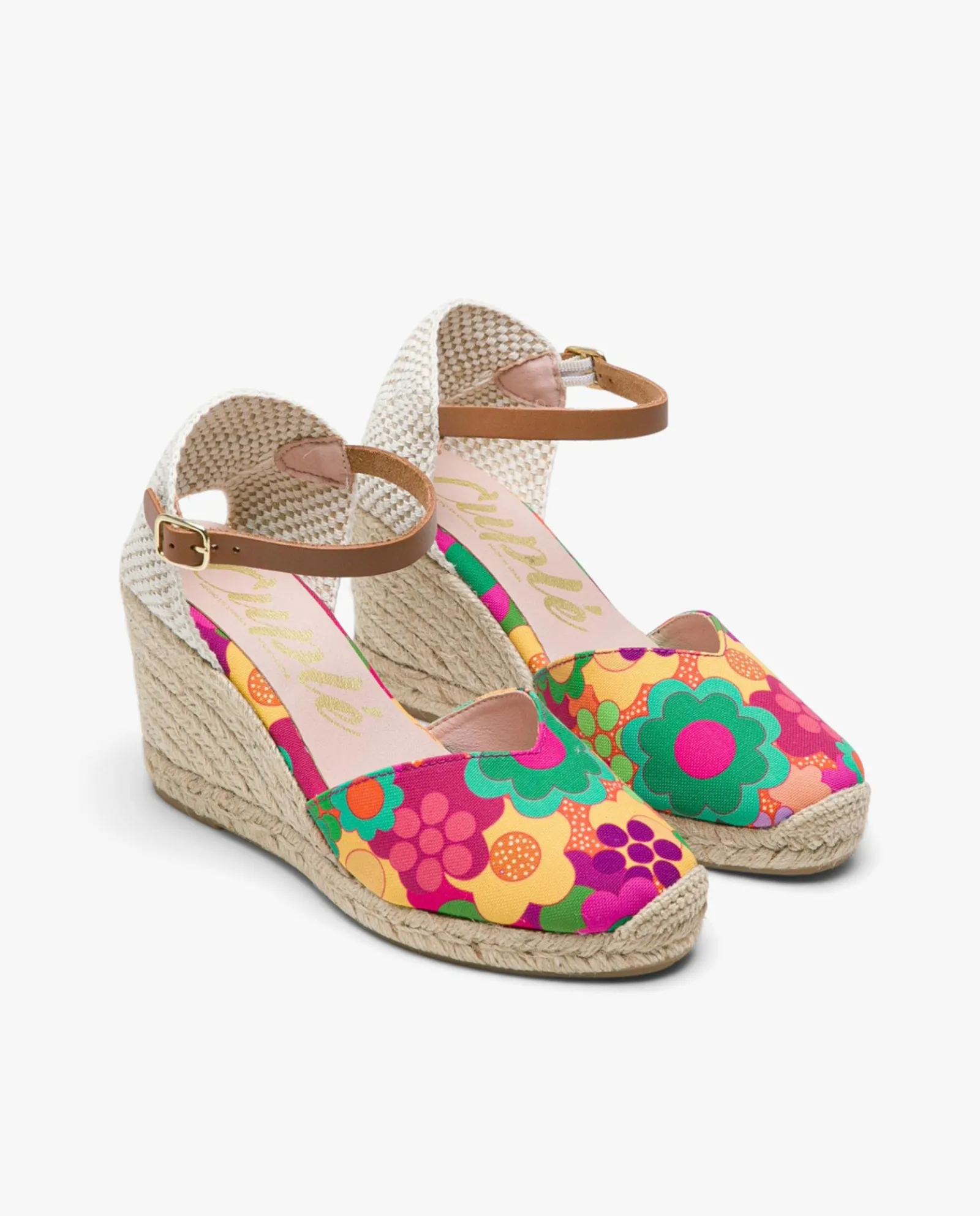 Cuñas*Cuplé Valenciana Pico Tejido Estampado Flores