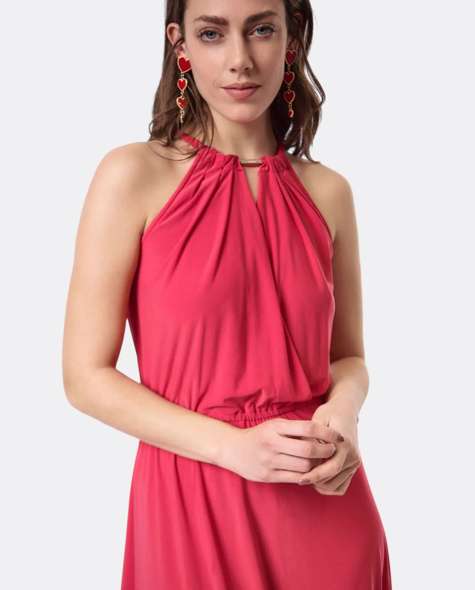 Vestidos*Cuplé Vestido Asimetrico Cola Punto Circular Coral
