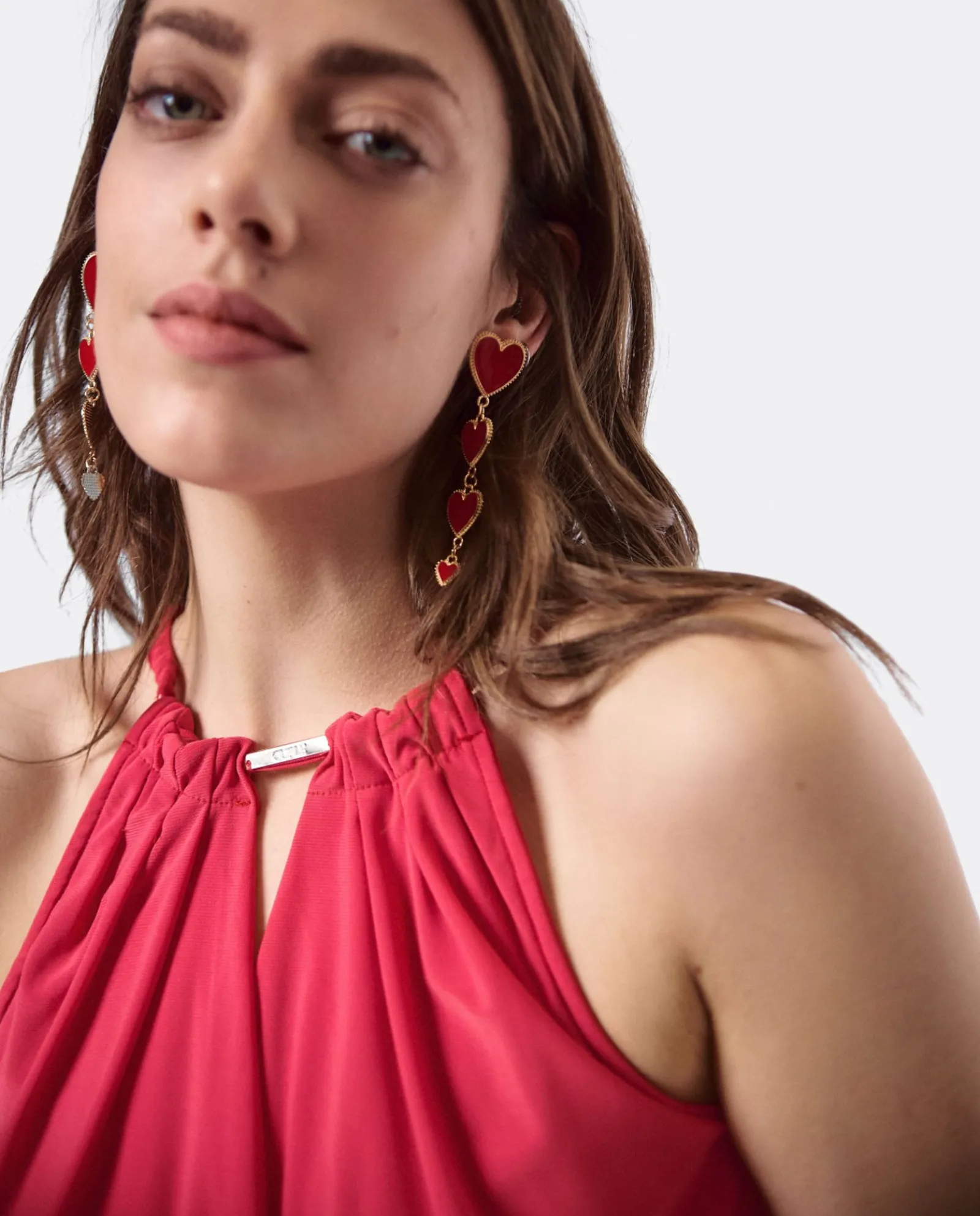 Vestidos*Cuplé Vestido Asimetrico Cola Punto Circular Coral