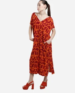 Vestidos*Cuplé Vestido Bolsillos Algodon Estampado Jirafa