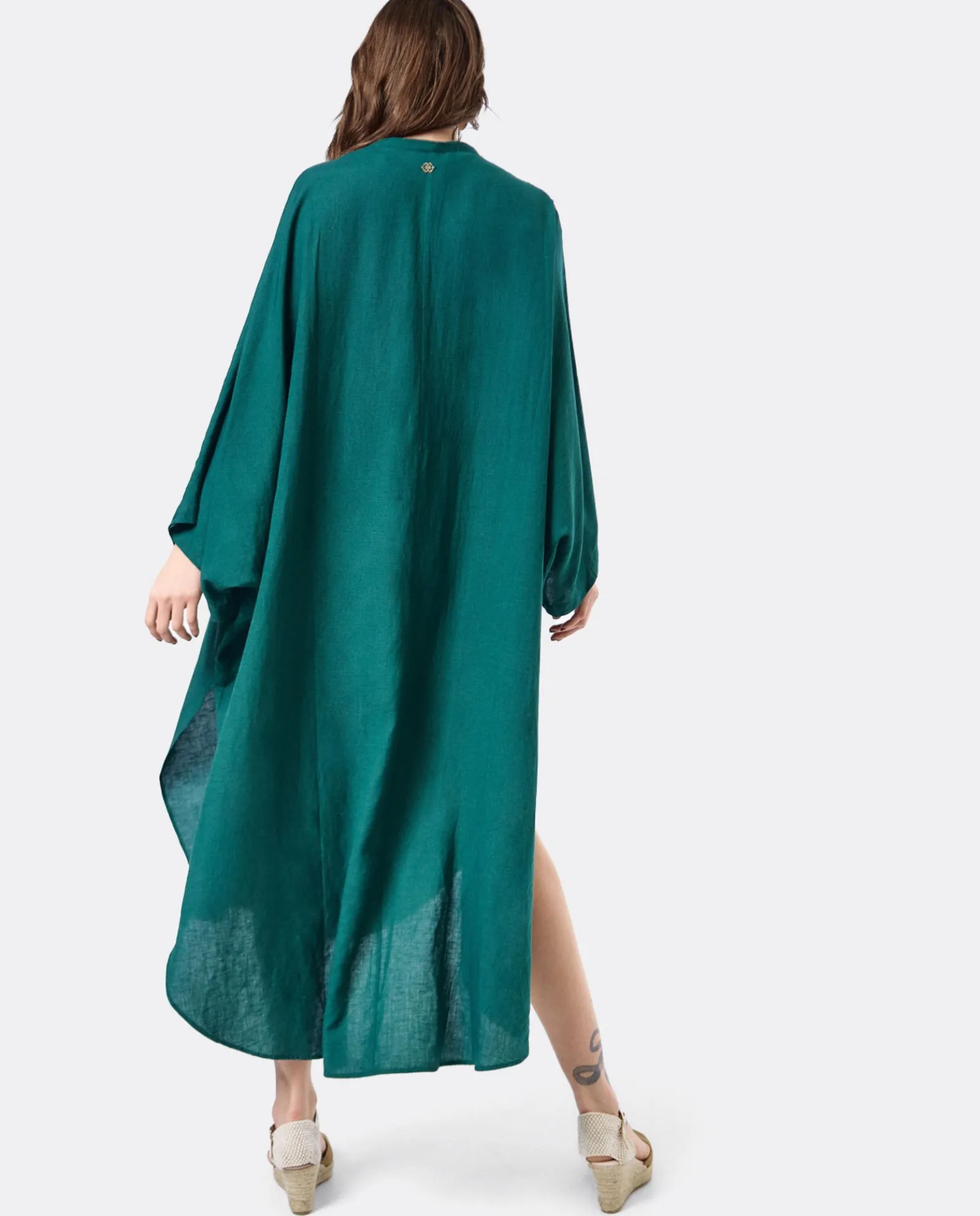 Vestidos*Cuplé Vestido Camisero (S-M) Lino Verde