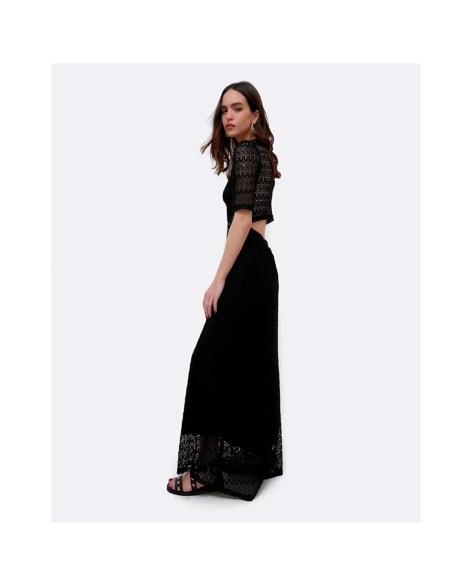 Vestidos*Cuplé Vestido Escote Aro Punto Negro