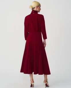 Vestidos*Cuplé Vestido Largo Evase Crep Rojo
