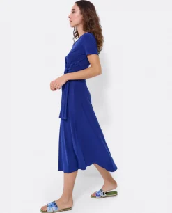 Vestidos*Cuplé Vestido Manga Corta Nudo Delantero Punto Marino