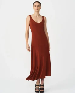 Vestidos*Cuplé Vestido Midi Punto Naranja