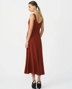 Vestidos*Cuplé Vestido Midi Punto Naranja