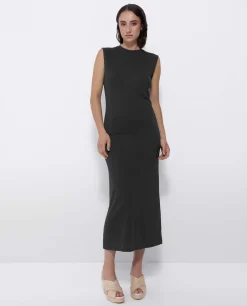 Vestidos*Cuplé Vestido Midi Punto Negro