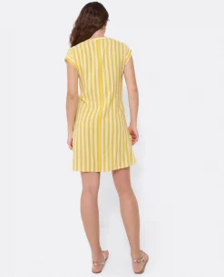 Vestidos*Cuplé Vestido Mini Boho Viscosa Amarillo