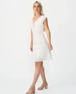 Vestidos*Cuplé Vestido Mini Encaje Popelin Blanco