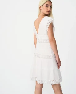 Vestidos*Cuplé Vestido Mini Encaje Popelin Blanco
