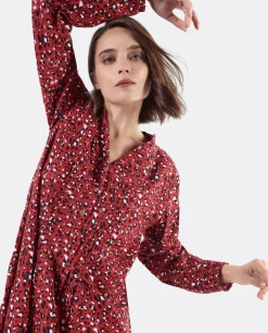 Vestidos*Cuplé Vestido Textil Leopardo Rojo