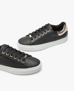 Deportivas*Cuplé Zapatillas Piel Logos Negro
