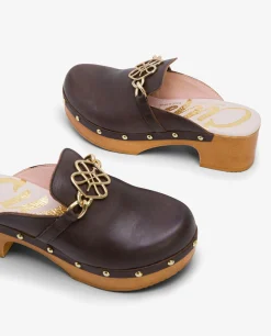 Zuecos*Cuplé Zueco Adorno Napa Marron